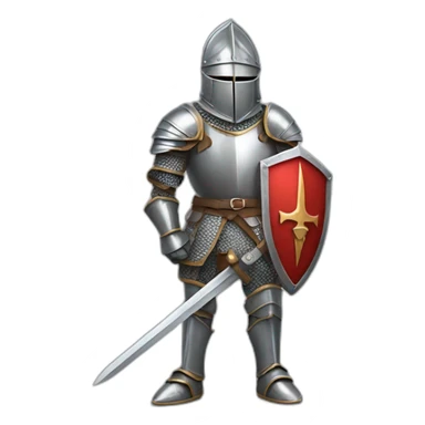knight in armor wielding sword and shield sticker
