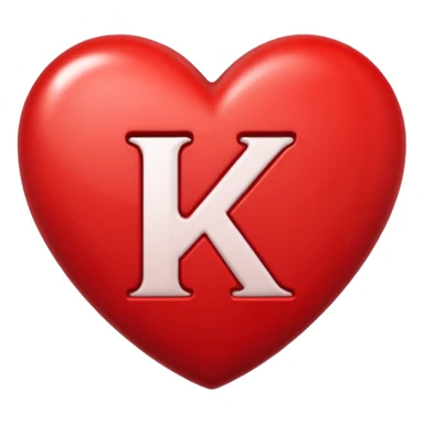 heart with letter k in middle sticker