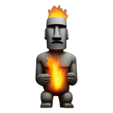 Moai-Statue-on-fire sticker
