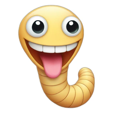 cute worm with smiling face sticker