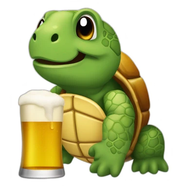 Tortue qui boit de la bière sticker
