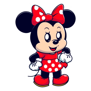 Minnie Mouse cartoonish sticker, different expression sticker