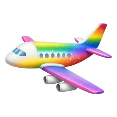 Rainbow plane with sparkles sticker