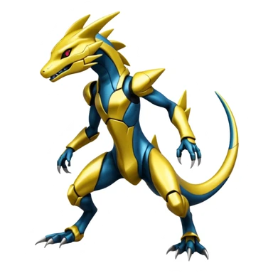 Shiny Cool Futuristic Smooth Salandit-Zeraora-Lombax-Sergal-Genesect-Pokémon, full body sticker