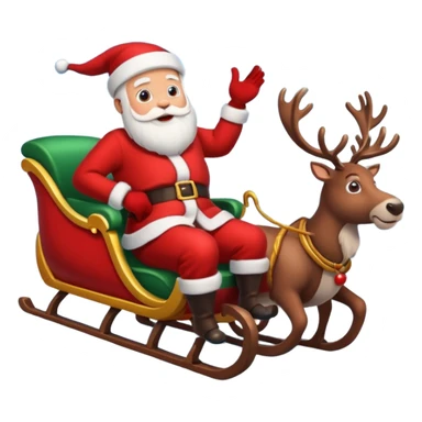 Santa in sleigh with Reindeers sticker