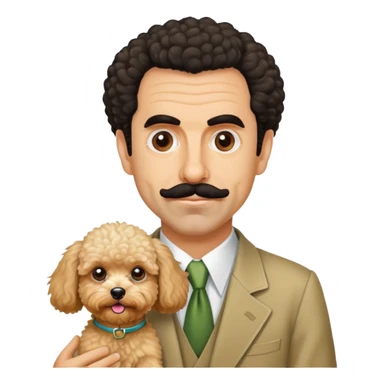 Borat with a maltipoo sticker