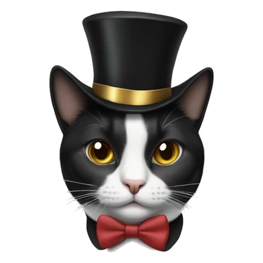 tuxedo cat wearing a top hat  sticker