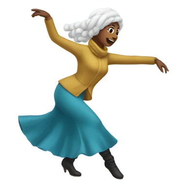 Lady dancing in snow  sticker