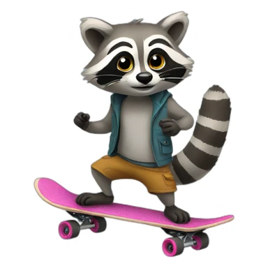 raccoon on a skateboard sticker