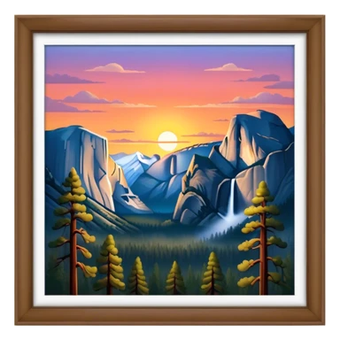 yosemite national park sunset sticker