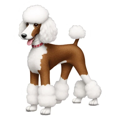 Red and white parti standard poodle full body sticker