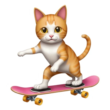 cat skateboarding sticker
