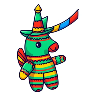 mexican pinata decoration sticker
