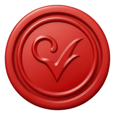 wax seal with a check mark sticker