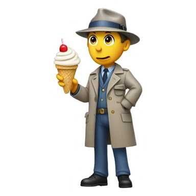 Inspector gadget, eating a ice cream sticker