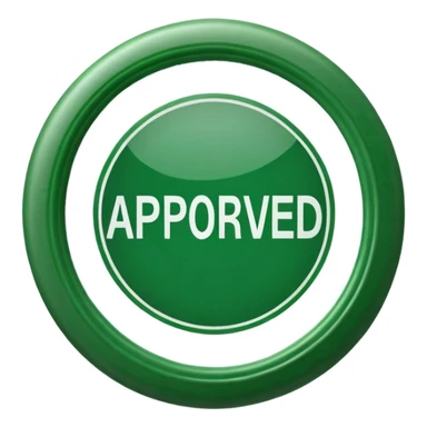 approval ink stamp in green, It needs to say the words "Approved"  sticker