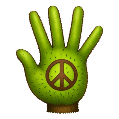 Peace sign hand emoji but its kiwi skin sticker