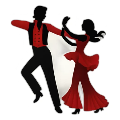 Silueta de pareja de bailaores de flamenco  sticker