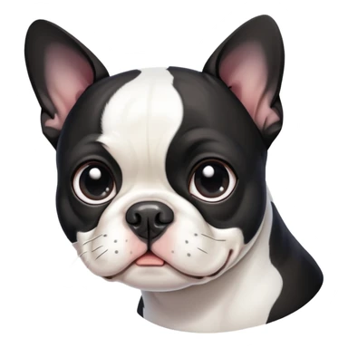 Cute white and black Boston terrier  sticker