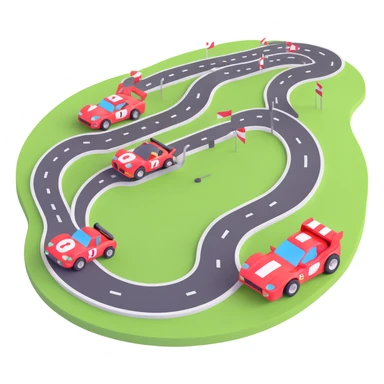 race track with racing cars sticker
