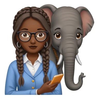 a woman elephant teaching sticker