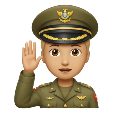 Emoji a la mitad saludo militar sticker
