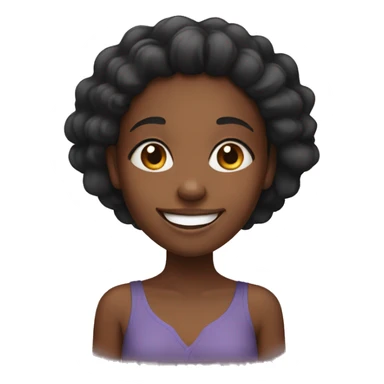 Black Girl in a happy Face sticker