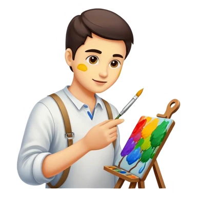 artist painting on canvas sticker
