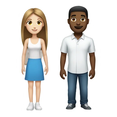 Black Boyfriend and white girlfriend with brown hair and blue eyes sticker