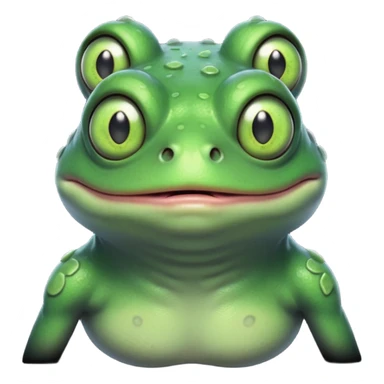 zombie frog portrait, head and shoulders only, slimy undead skin, glowing green eyes, funny creepy look, 3D cartoon, mobile game icon style, clean background, no text, no watermark
 sticker