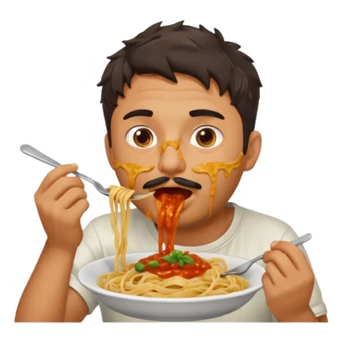 Man eating pasta sticker