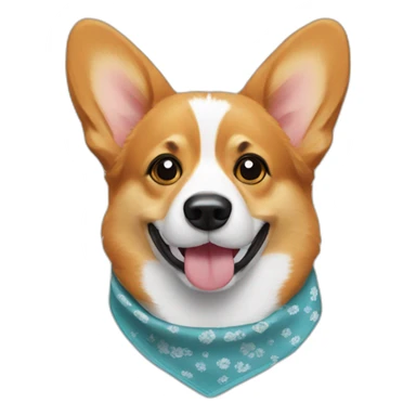 Corgi with bandanna sticker