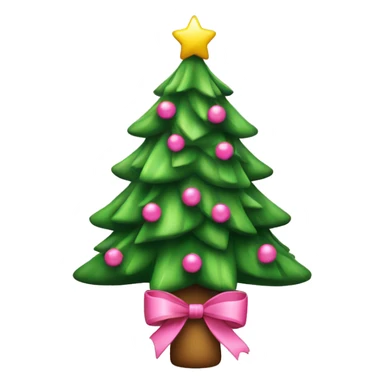 Christmas tree with pink bows decoration  sticker
