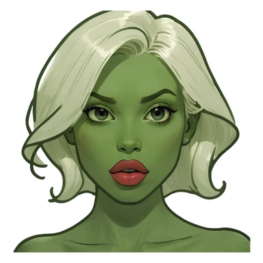 Blond girl with big lips sticker