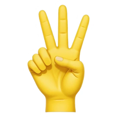 Right yellow hand
Peace sign but with thumb extended out  sticker