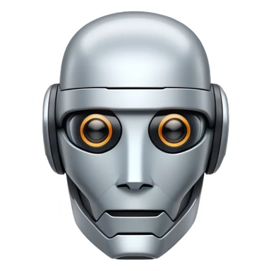 sleek robot head with a digital visor, ultimate AI assistant, Jarvis-inspired sticker