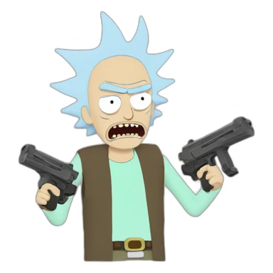 Rick and Morty with guns sticker