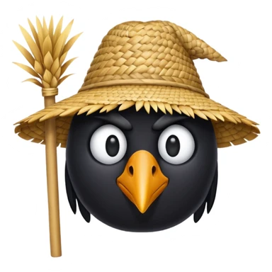 straw crow sticker