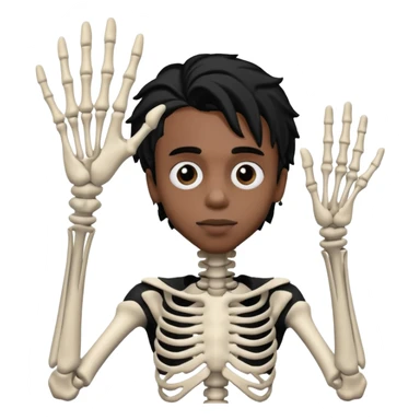 Make a Playboi Carti yvl skeleton hand emoji sticker