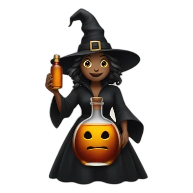 witch with hennessy bottle sticker