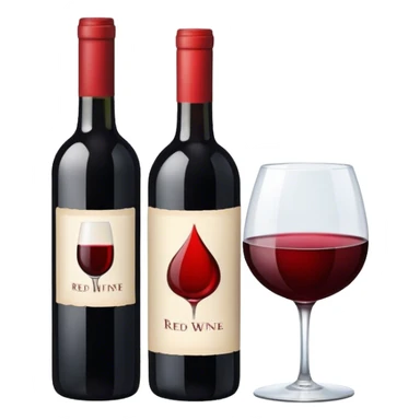a bottle of red wine and a glass of red wine sticker