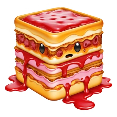 melted pink dripping sauce SPAM MEAT lasagna monster sticker