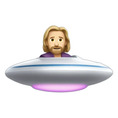 lebowski in a flying saucer sticker