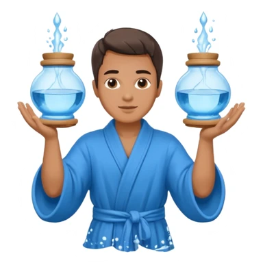 Water bearer holding do jars and spiking water inspired by aquarius sign sticker