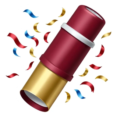 Burgundy and white confetti popper sticker