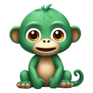 cute monkey dreaming about a trex sticker