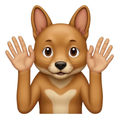 A person pawing with their hands like a dog sticker