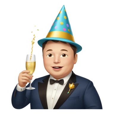 overweight happy realistic elon musk partying sticker