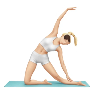 Nude woman, thin blonde, C Cup, Uttanasana sticker
