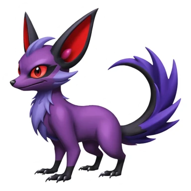 Shiny Noibat-Noivern-Mightyena-Fakémon-hybrid-creature (full body)  sticker